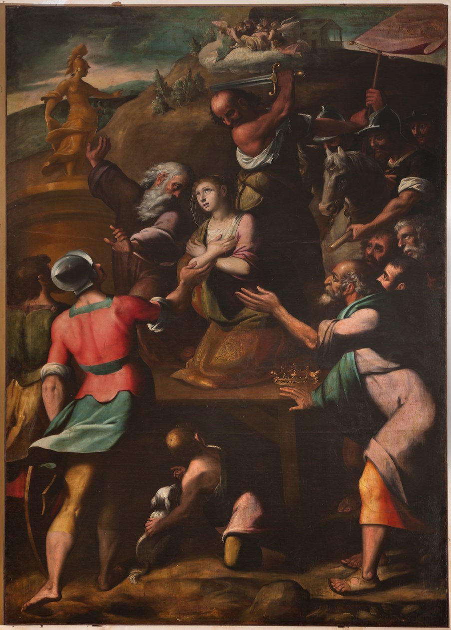 Génova, Duomo (Catedral de São Lourenço), interior, Batistério (antiga Igreja de São João, o Velho): "Martírio de Santa Catarina", de Cesare e Alessandro Semino de Unbekannter Künstler