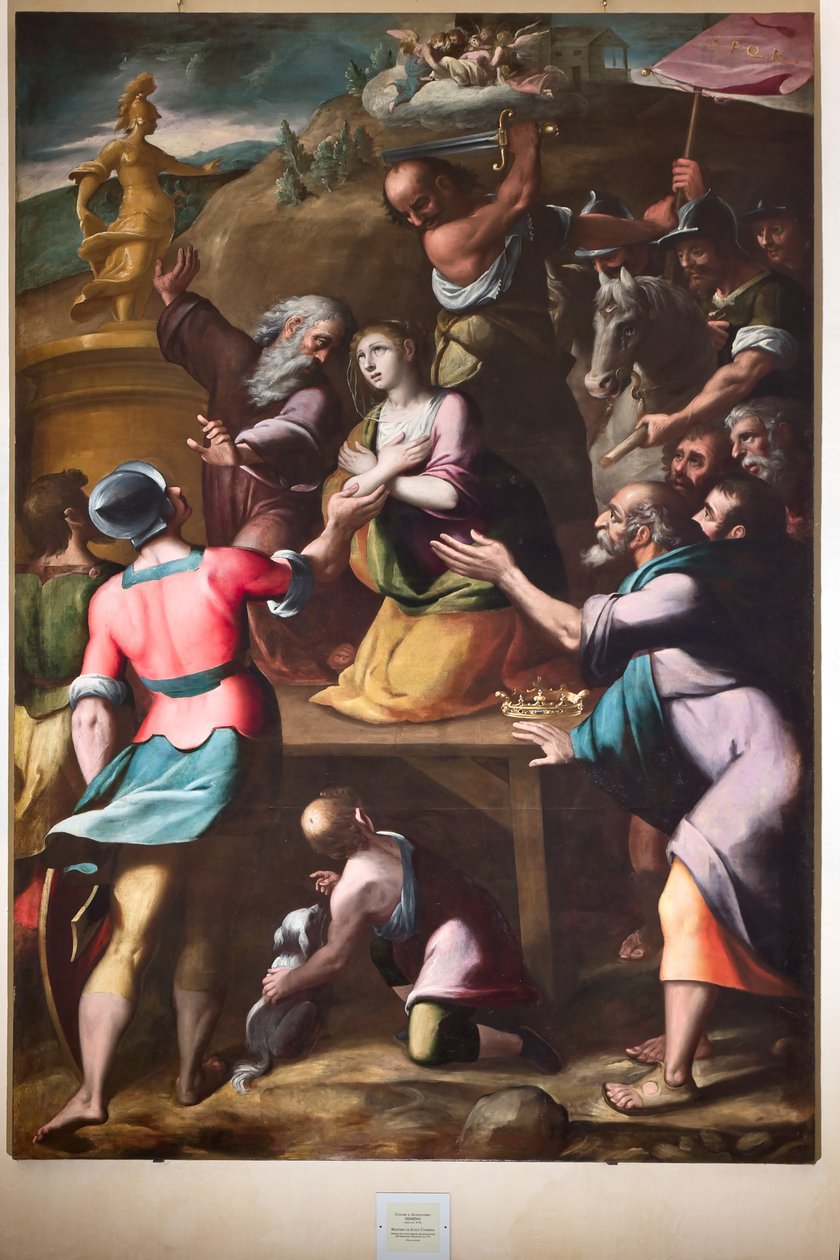 Génova, Duomo (Catedral de São Lourenço), no interior, Baptistério (antiga Igreja de São João, o Antigo): "Martírio de Santa Catarina", de Cesare e Alessandro Semino de Unbekannter Künstler