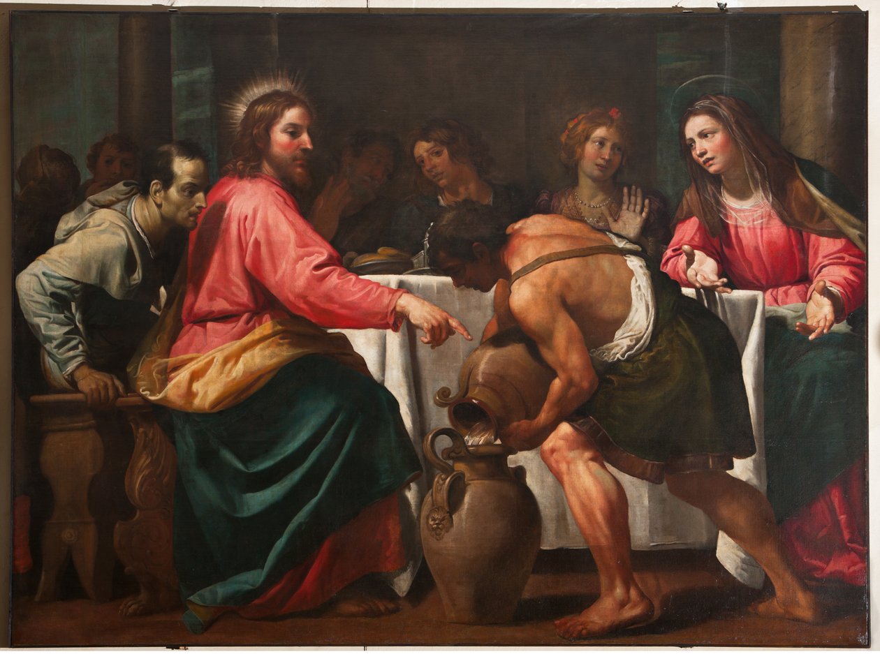Génova, Duomo (Catedral de São Lourenço), no interior, Baptistério (antiga Igreja de São João, o Antigo): "Casamento em Caná", de Domenico Fiasella de Unbekannter Künstler