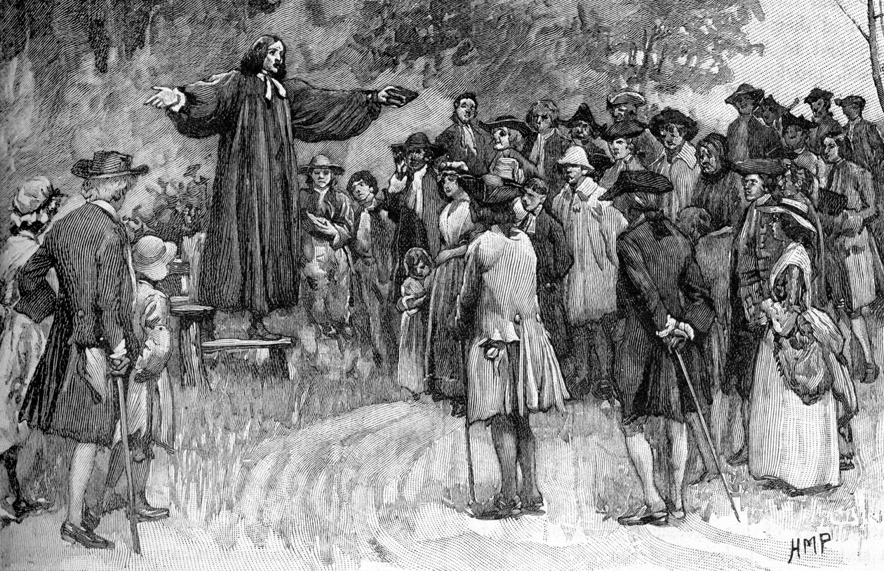 Pregação de George Whitefield nas colónias de Unbekannter Künstler