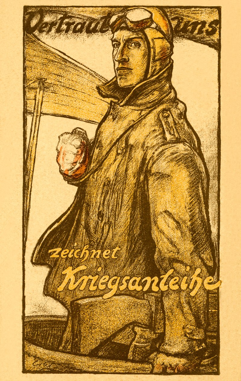 Cartaz de títulos de guerra alemães da Primeira Guerra Mundial de Unbekannter Künstler