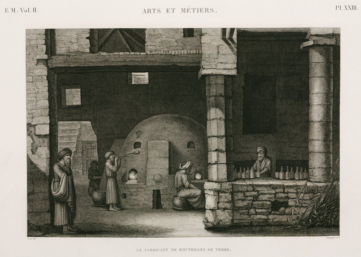 Fabricação de vidro Vidraria, Egito, c 1798 de Unbekannt