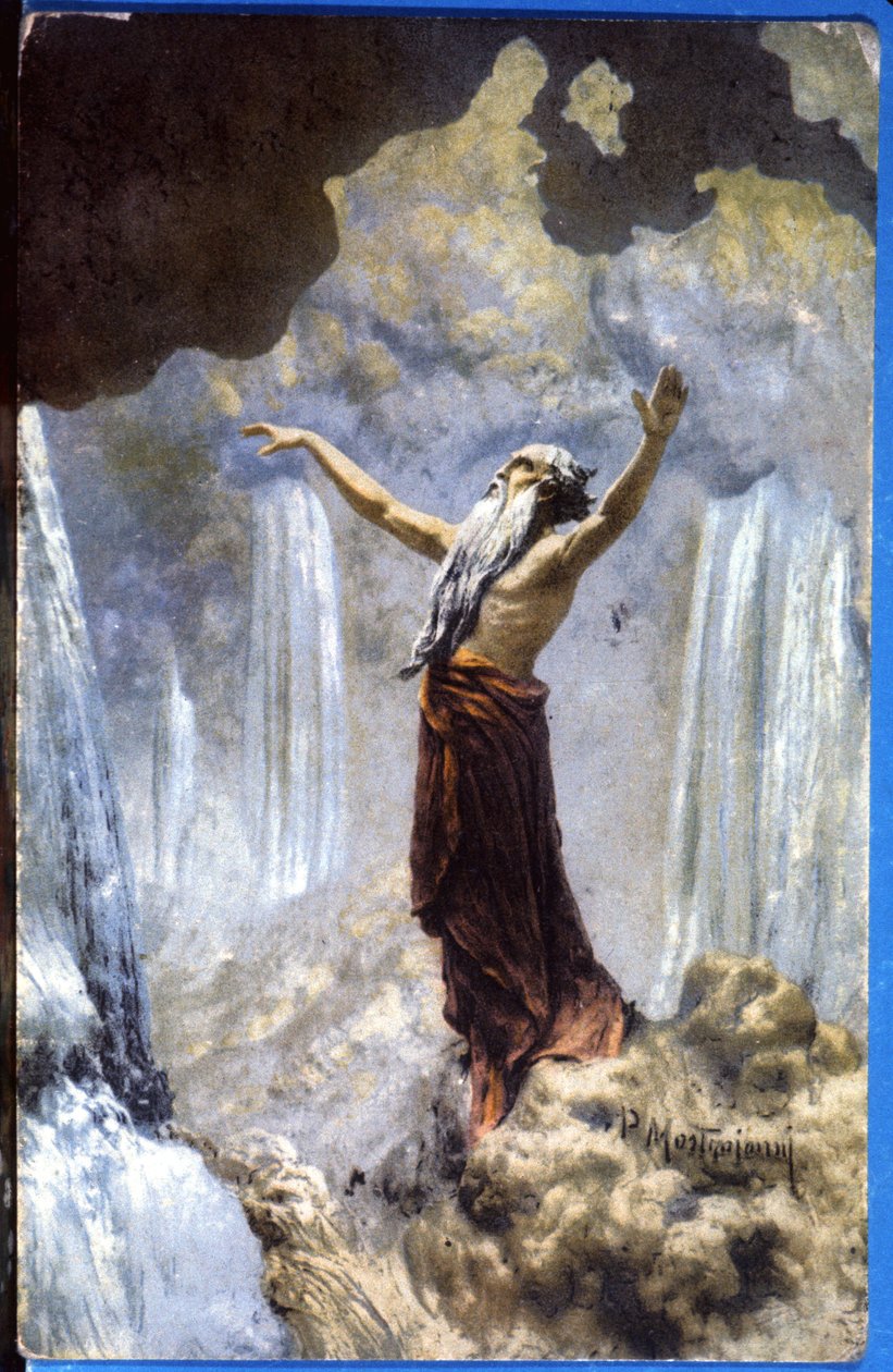 Deus criando as águas, c. 1914 (cartão postal) de Unbekannter Künstler