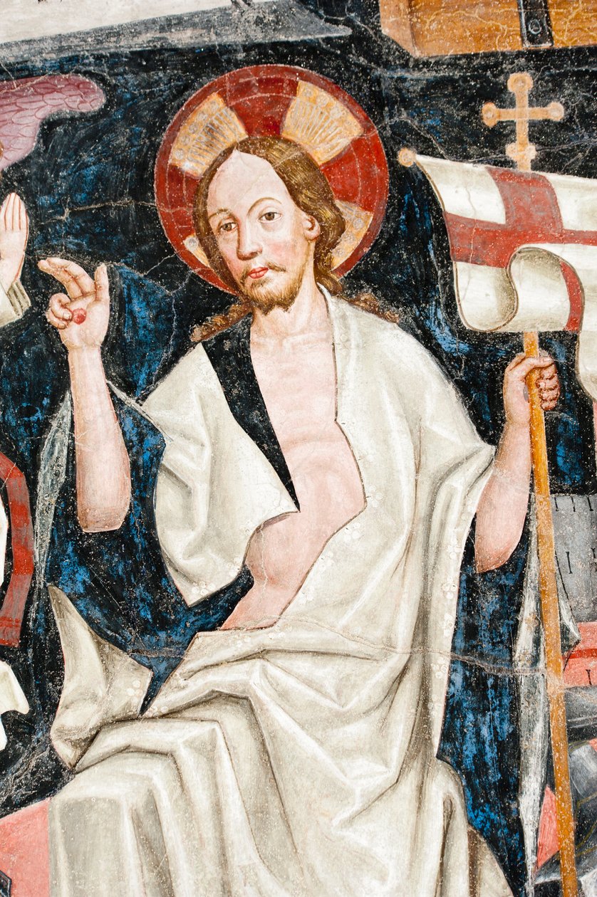 Afresco gótico; Ressurreição; 5. claustro; Catedral; Brixen; Tirol do Sul; Itália; Europa de Unbekannt