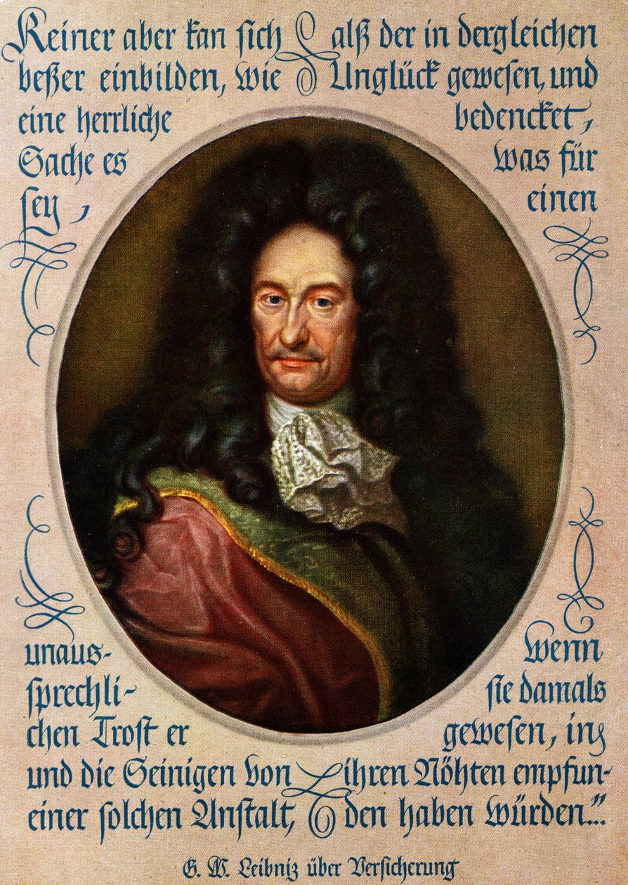 Gottfried Wilhelm Leibniz retrato Filósofo alemão (impressão) de Unbekannter Künstler