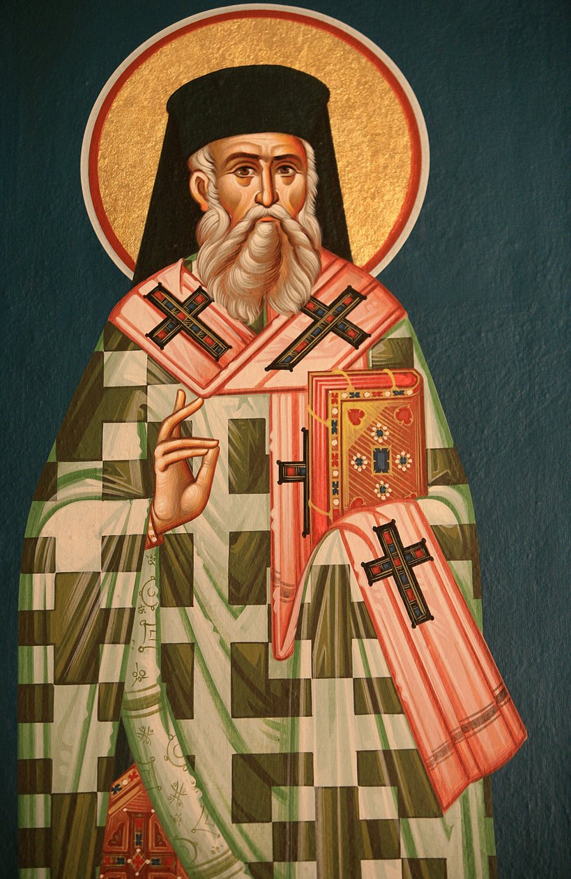 Ícone ortodoxo grego que representa um santo bispo Thessalonique Grece de Unbekannt
