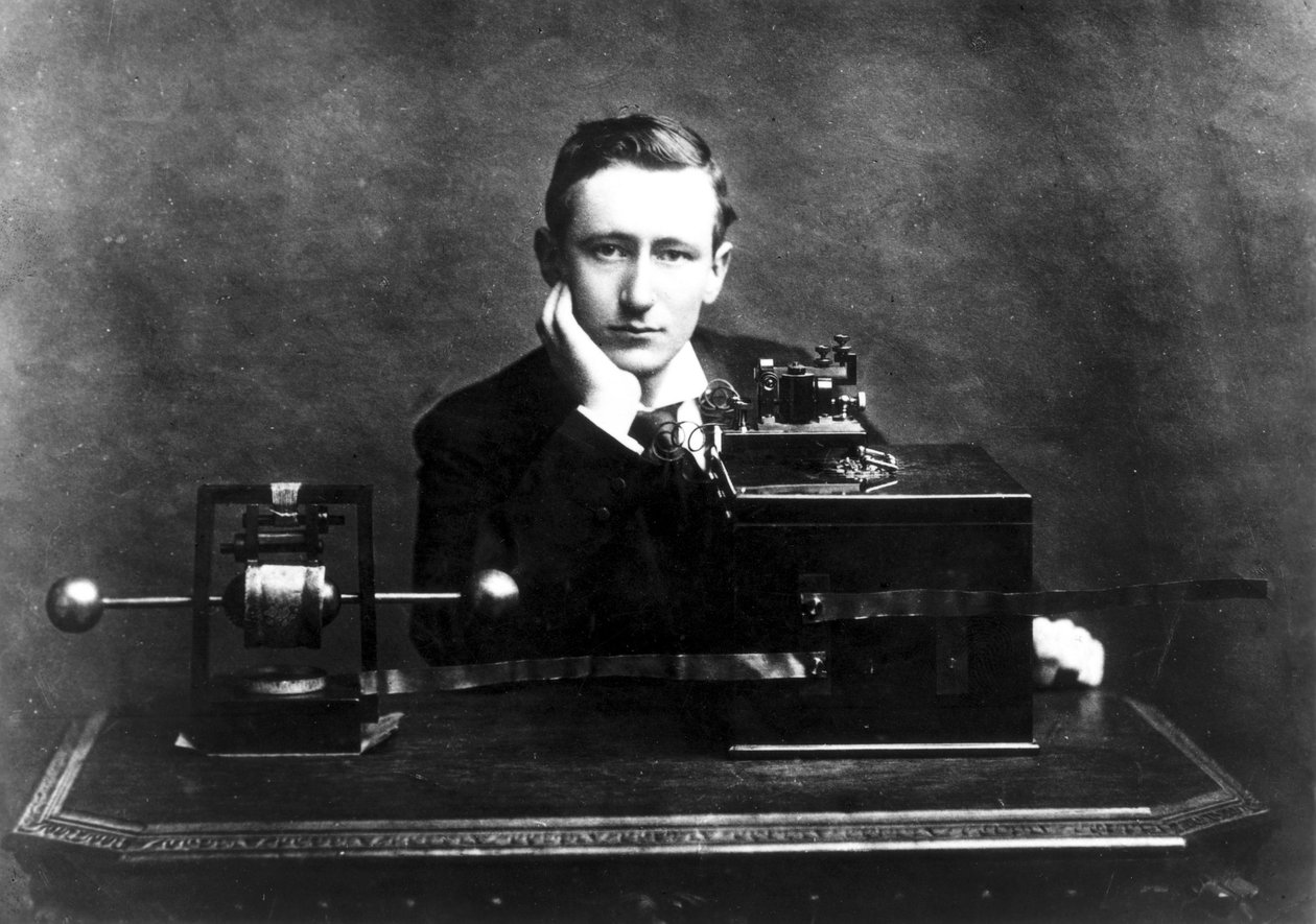 Gugliemo Marconi, pioneiro da rádio italiana, c 1900 de Unbekannt