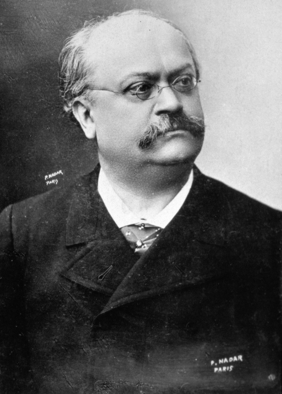 Retrato a meio corpo do compositor de operetas francês Alexandre Charles Lecocq de Unbekannter Künstler