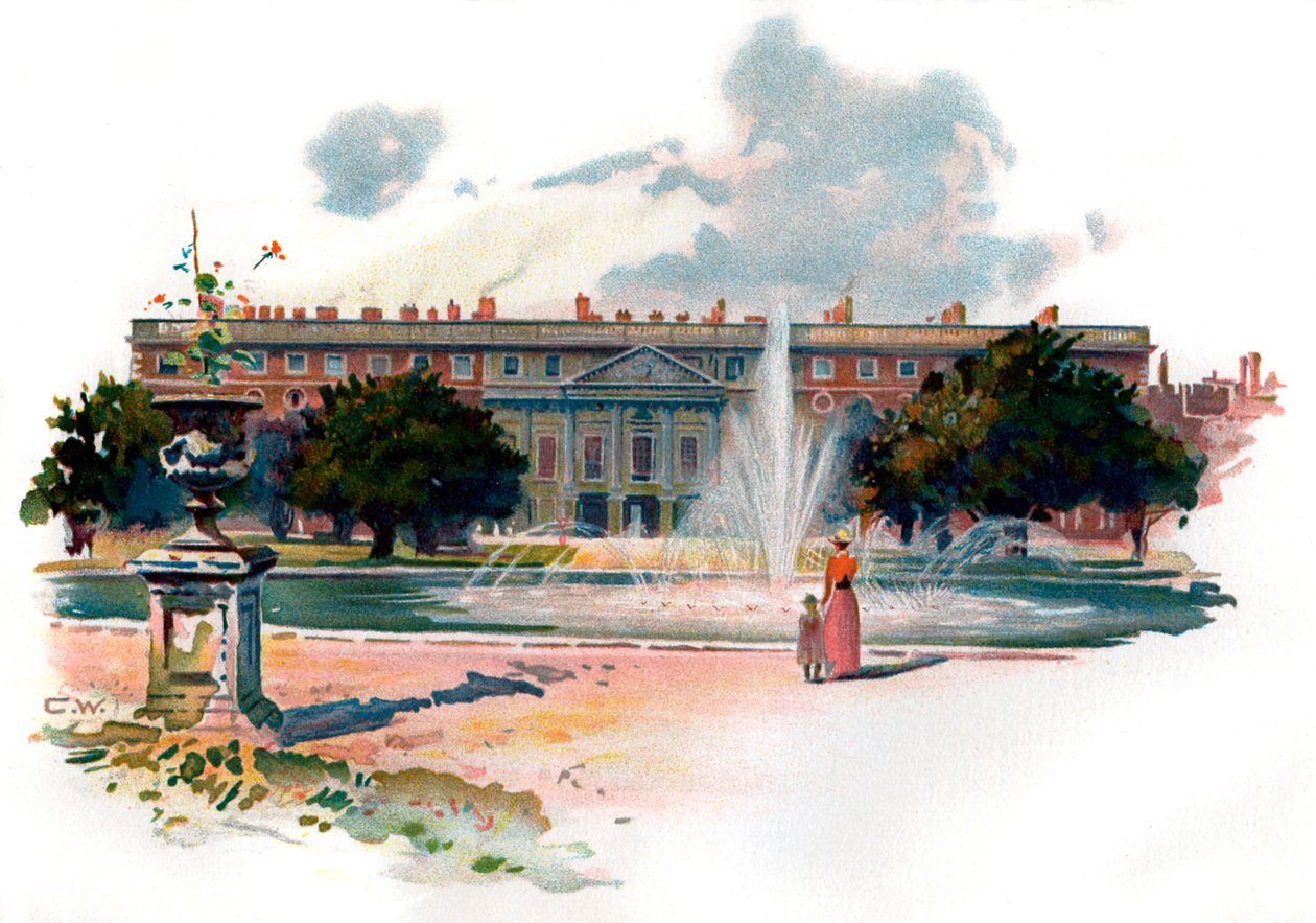 Hampton Court, Frente Leste de Unbekannter Künstler