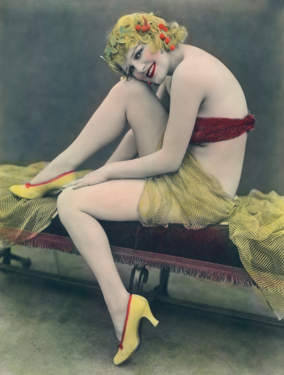 Fotografia colorida à mão de uma mulher, Estados Unidos de William M. Timlin