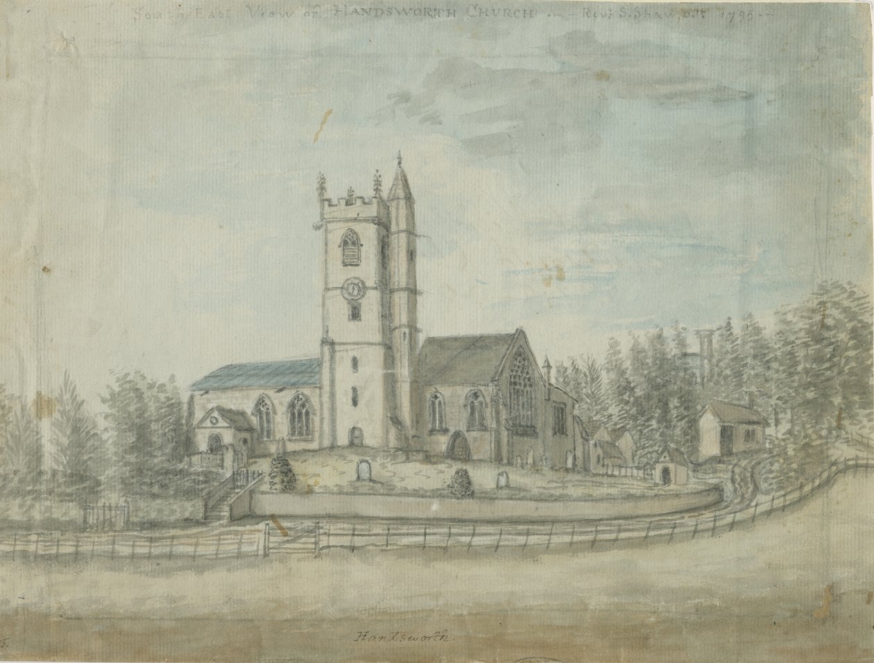 Igreja de Handsworth: pintura em aquarela, 1769 de Unbekannt