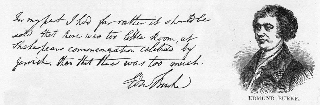 Caligrafia e assinatura de Edmund Burke (caneta e tinta sobre papel) de Unbekannt