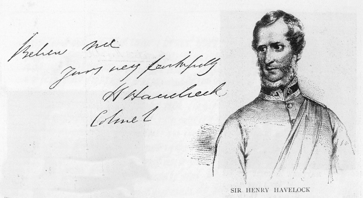 Caligrafia e assinatura de Sir Henry Havelock de Unbekannt