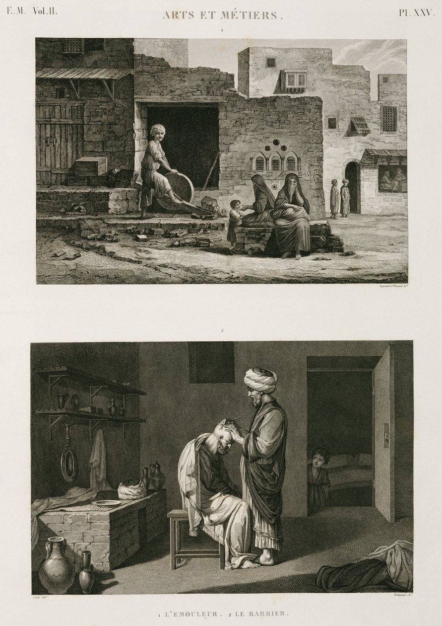 Ferragens e ferragens Moedor de facas e barbeiro, Egito, c 1798 de Unbekannt