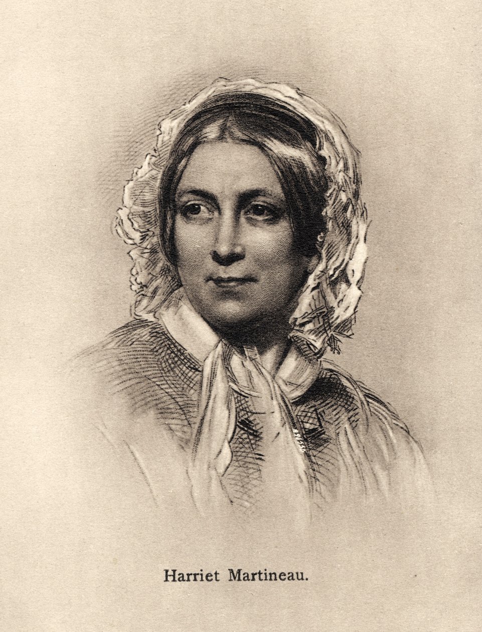 Harriet Martineau - retrato de Unbekannter Künstler