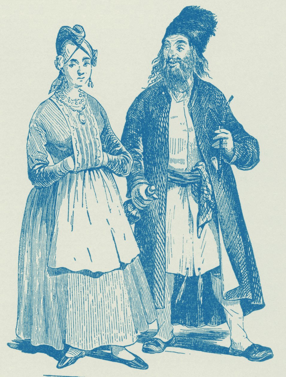 Hassid e esposa, início do século XIX de Unbekannter Künstler