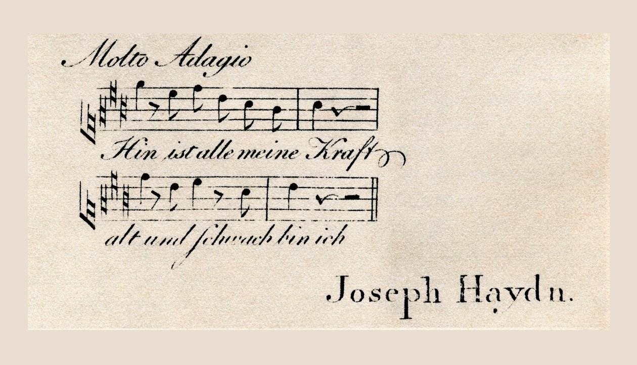 Cartão "Anti-Visiting" de Haydn (gravura) de Unbekannter Künstler