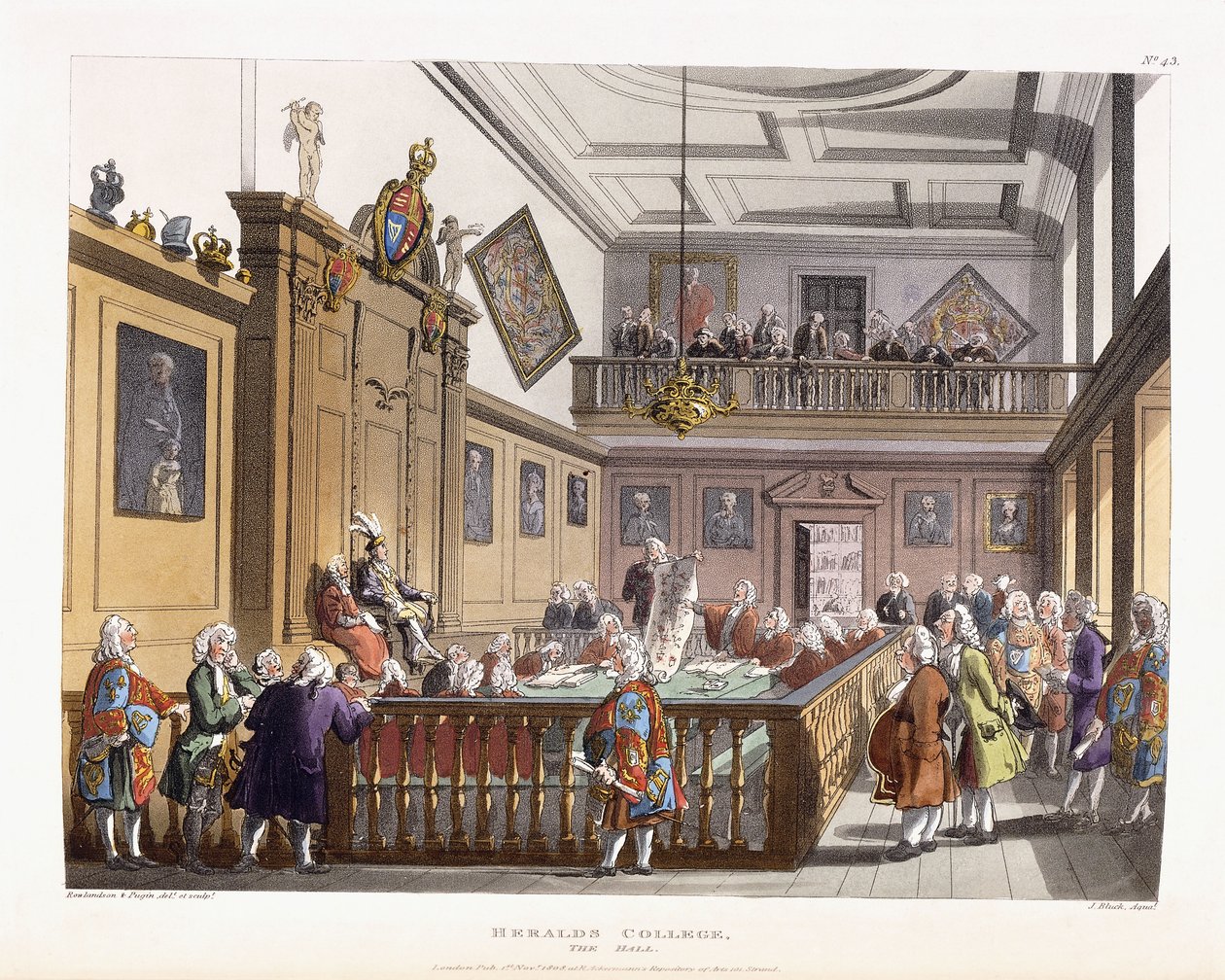 Heralds College: The Hall, de "O Microcosmo de Londres", 1808-1810 de Unbekannt