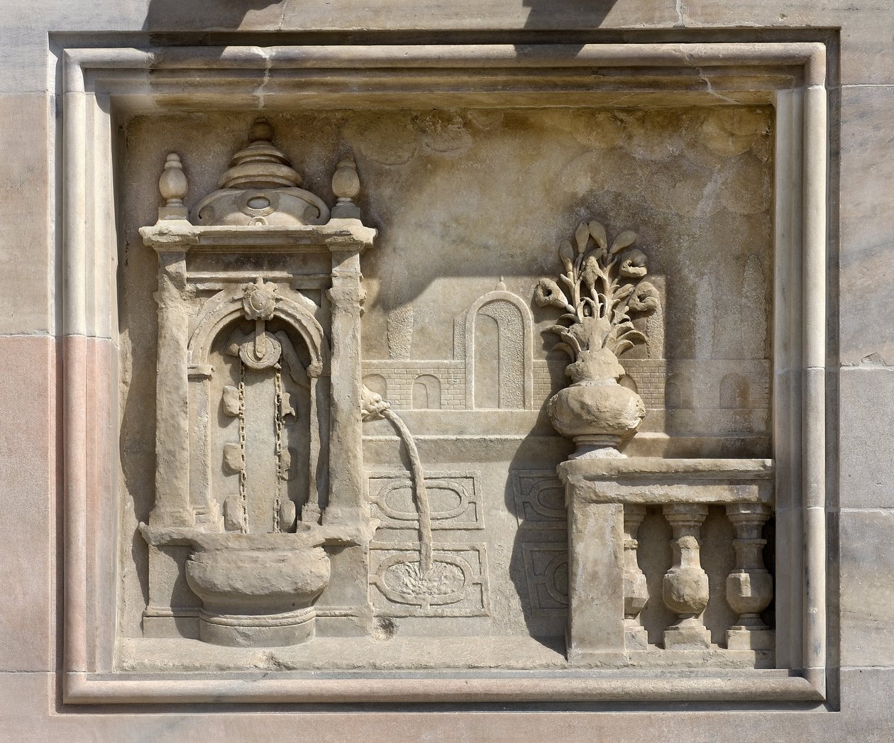 Alto relevo representando um poço coberto por Francesco Bono (1654). Catedral (cúpula ou duomo) de Milão Itália de Unbekannt