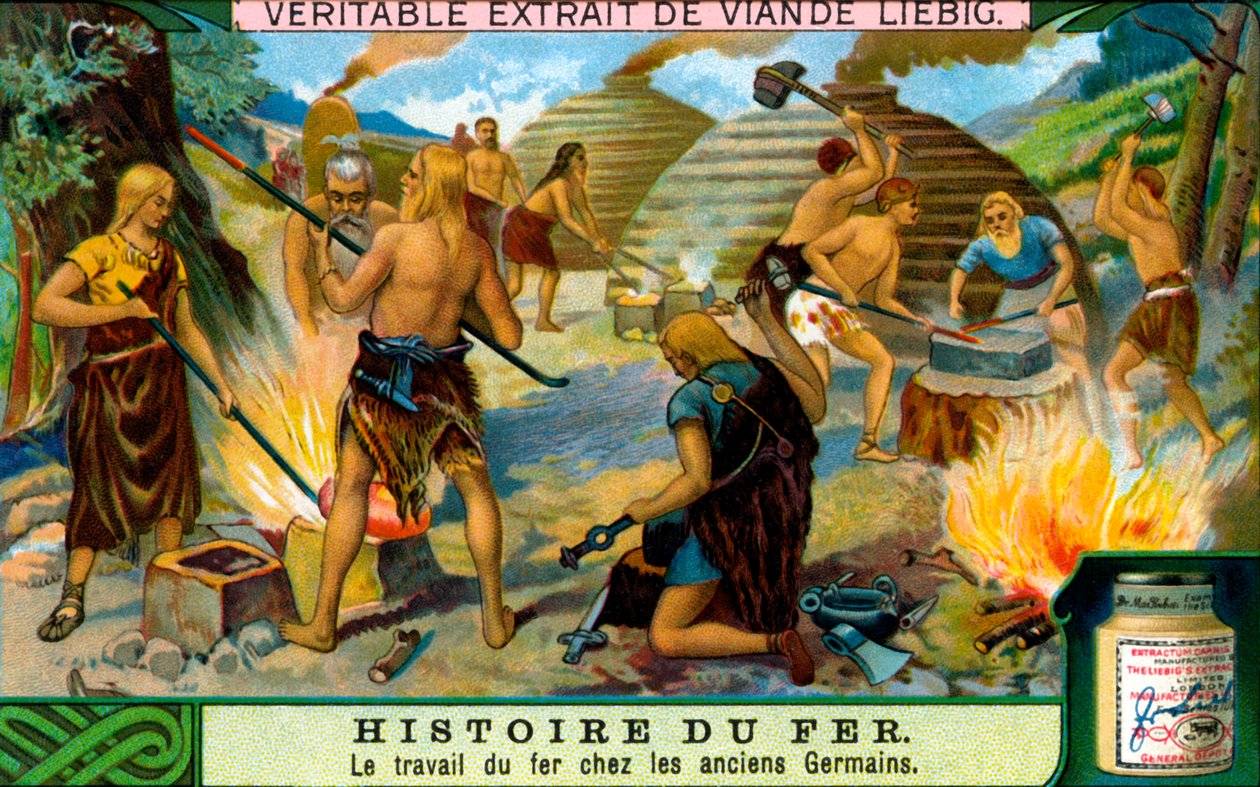 História do ferro: A ferraria dos antigos alemães de Unbekannter Künstler