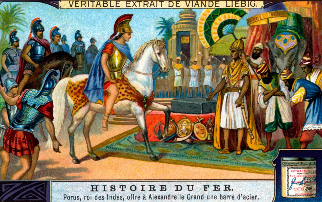História do Ferro: O Rei Porus e Alexandre o Grande de Unbekannter Künstler