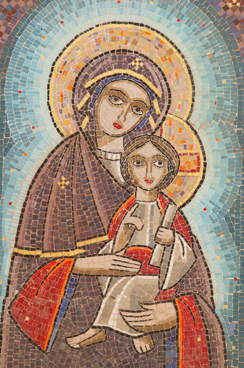 Virgem Santa e São João Kame ícone do mosteiro copta Egito de Unbekannt