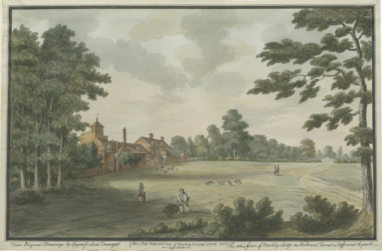 Hopwas Hayes: pintura em aquarela, 1786 de Unbekannt