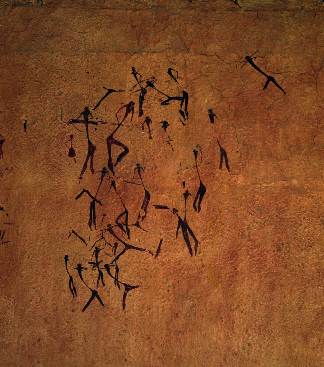 Cena de caça, das Cavernas de Valltorta, Neolítico (pintura de parede) de Unbekannter Künstler