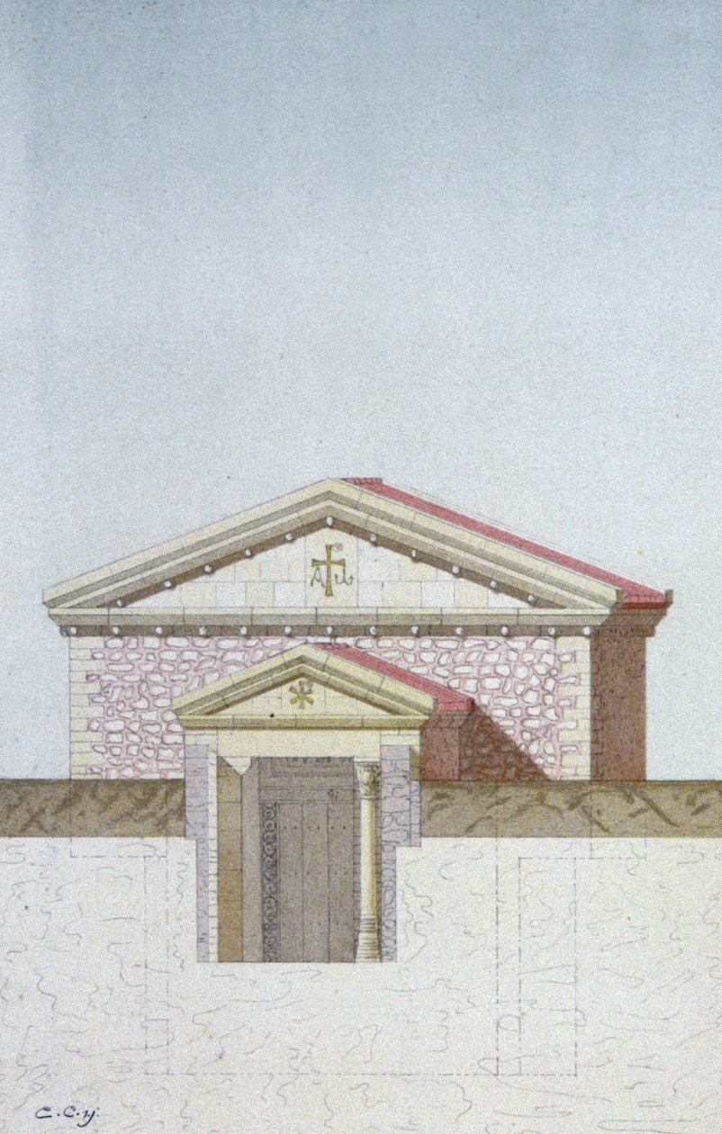 Hypogee Martyrium de Poitiers, c.1880 (litografia) de Unbekannter Künstler