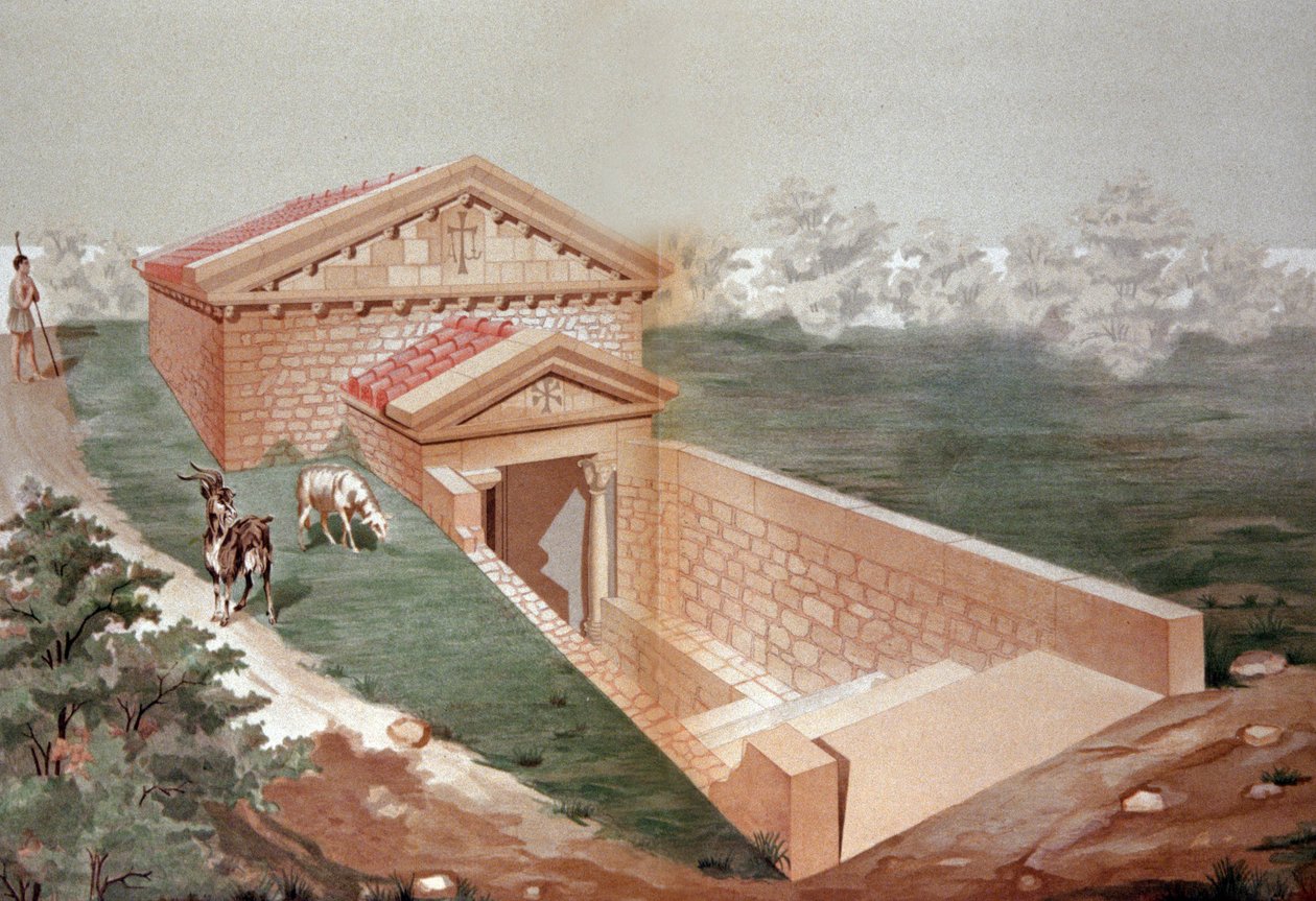 Hypogee Martyrium de Poitiers, c.1880 (litografia) de Unbekannter Künstler