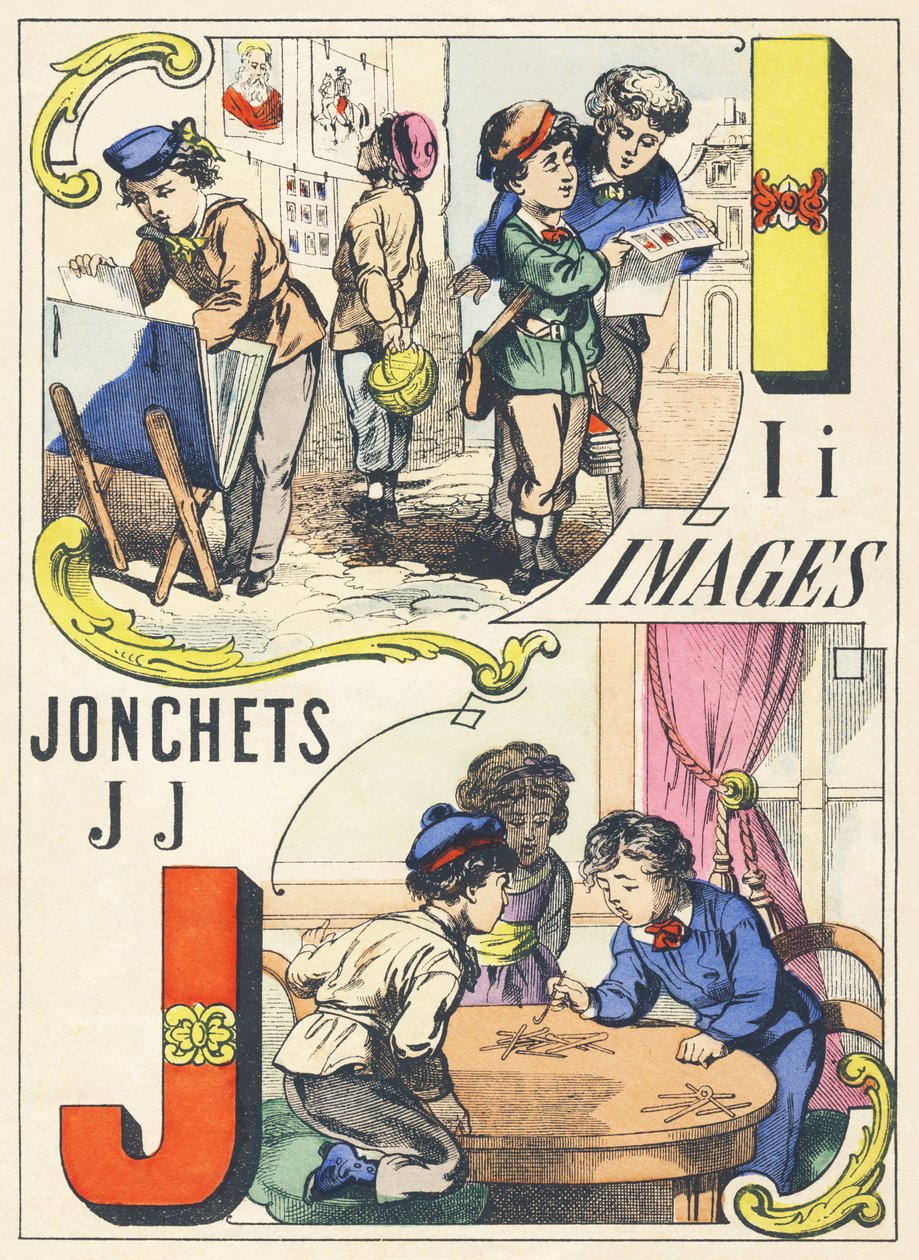 IJ: images, jonchets - Games Alphabet, c.1890 (ilustração) de Unbekannt