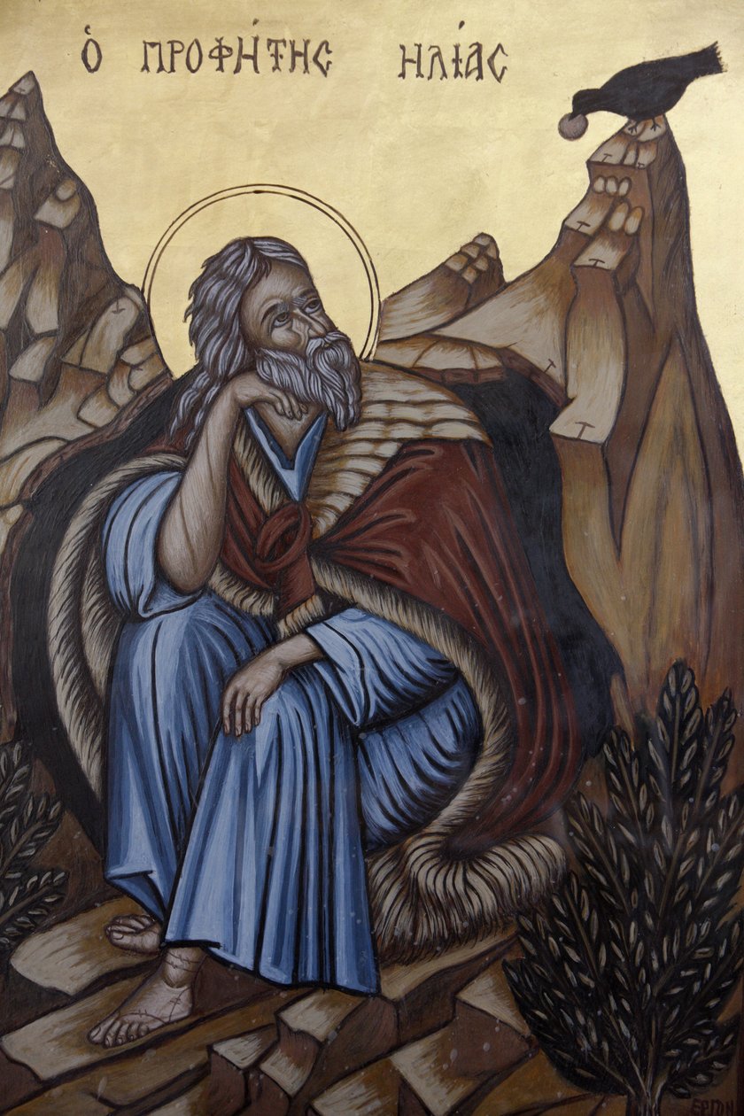 Ícone na catedral de Haifa melkite : profeta Elias , Haifa, Israel de Unbekannt