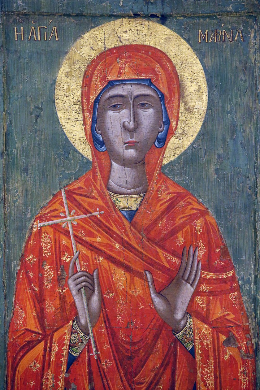 Ícone em Pedoulas Museu Bizantino : Santa Marina (século XVIII), 20150510, Pedoulas, Chipre de Unbekannt