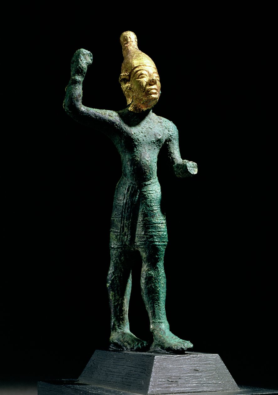 Ídolo do deus da tempestade Baal, da Síria, Idade do Bronze (c.1350-1250 AC) (bronze e ouro) de Unbekannt