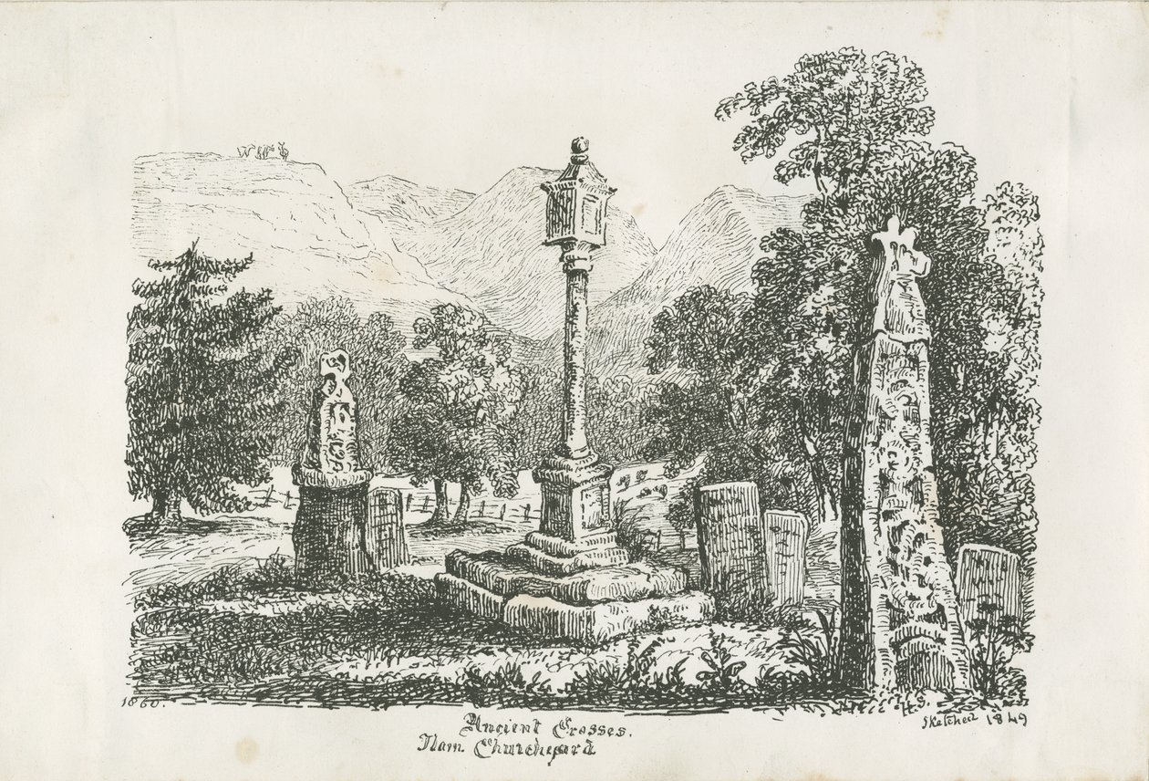 Igreja de Ilam - cruzes antigas: litografia, 1849 de Unbekannt