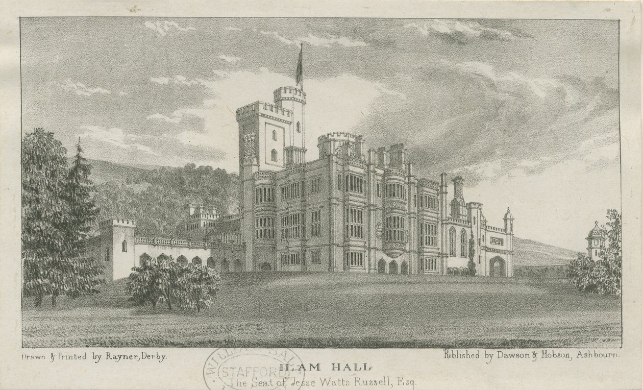 Ilam Hall: litografia, nd [c.1839] de Unbekannt