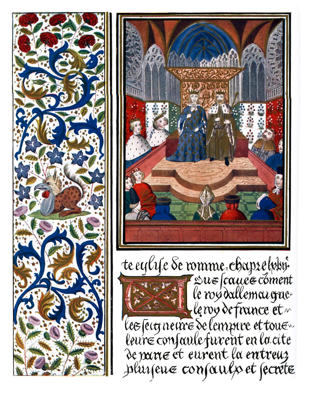 Página iluminada de Wenceslau e Carlos VI de Unbekannter Künstler