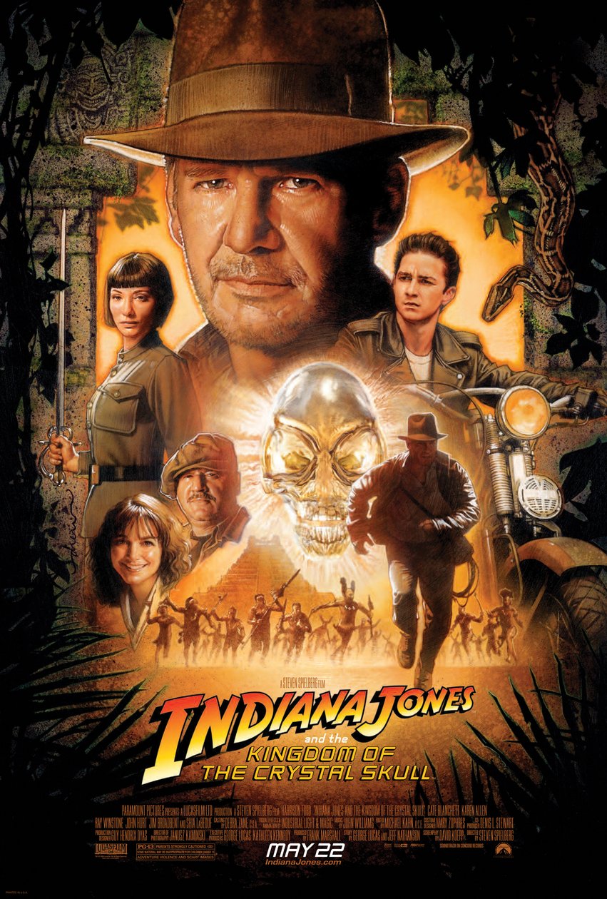 Indiana Jones and the Kingdom of the Crystall Skull por Steven Spielberg, 2008 (cartaz) de Unbekannter Künstler