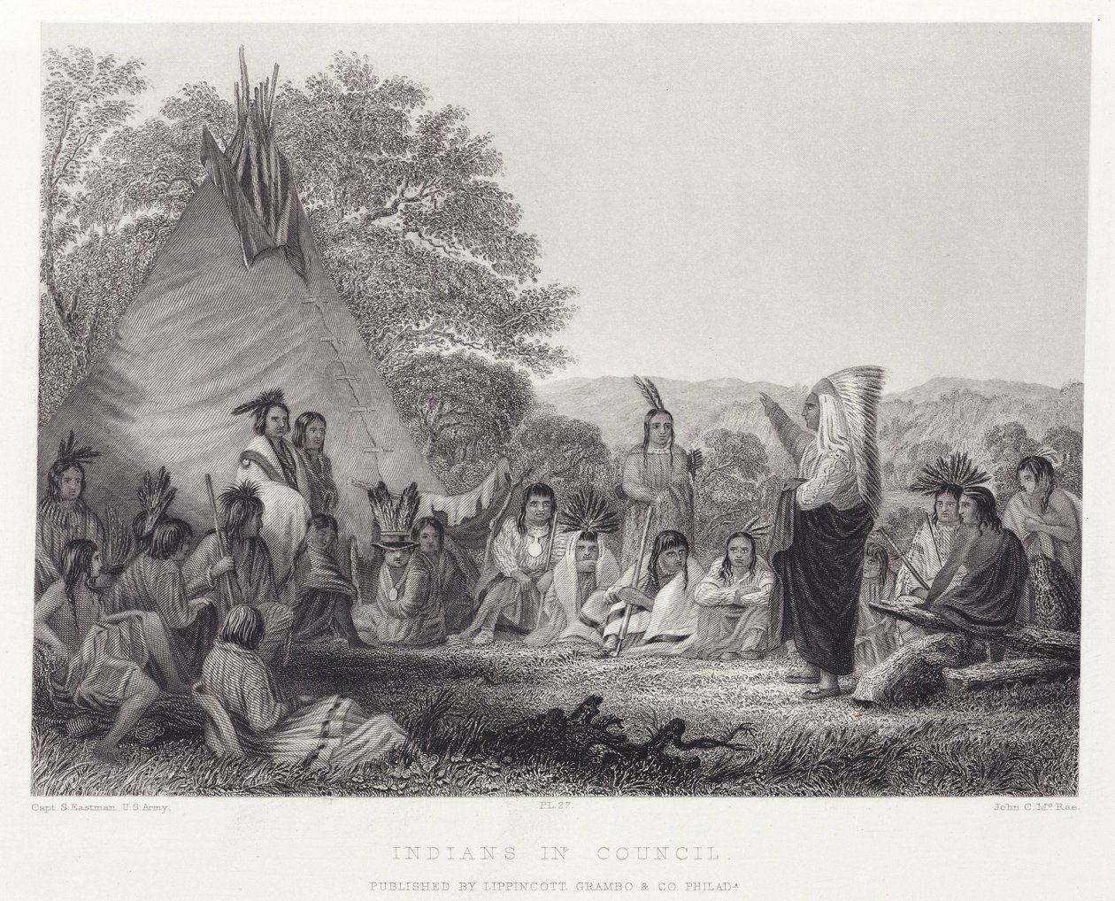 Índios no Conselho, América do Norte de Unbekannt