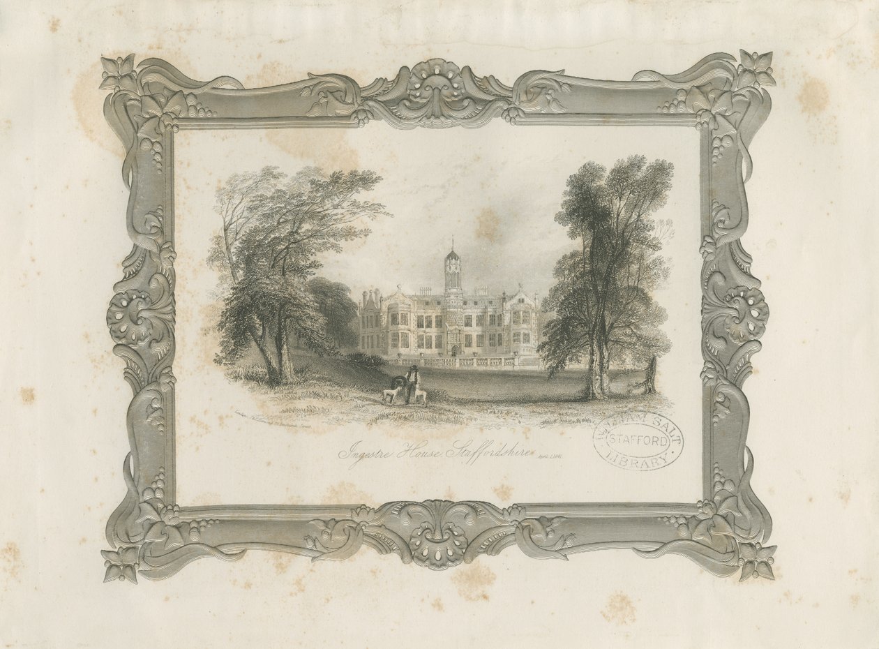 Ingestre Hall: gravura em aço, 1 de abril de 1841 de Unbekannt
