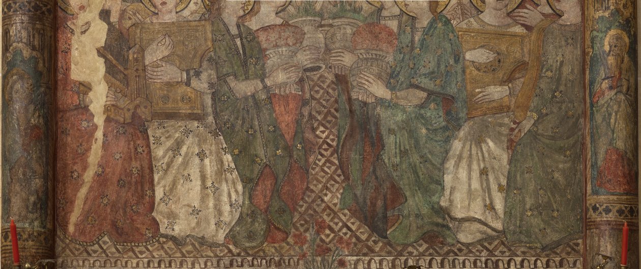 Interior. Travessia norte. Altar (Altar de las pinturas murales). Original da capela principal. Pinturas murais (fresco?). Pormenor. Fim do século XIV. de Unbekannt