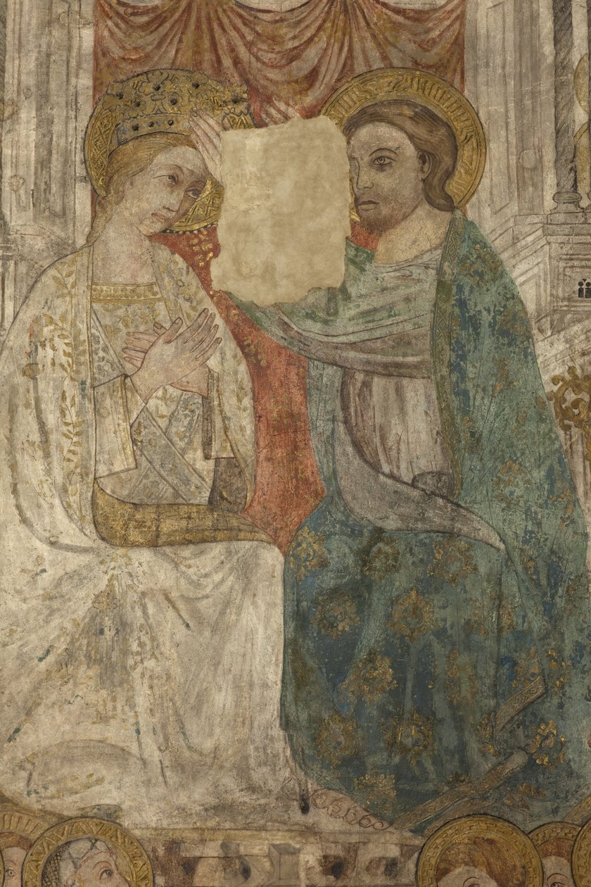Interior. Travessia norte. Altar (Altar de las pinturas murales). Original da capela principal. Pinturas murais (fresco?). Pormenor. Fim do século XIV. de Unbekannt