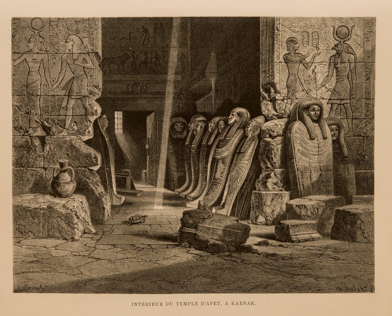 Vista Interna do Templo Apet em Karnak, Egipto Ilustração do Atlas do Egipto de Unbekannt