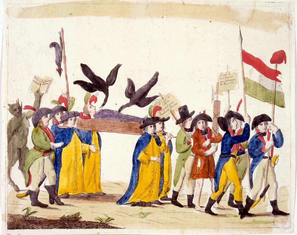Ilustração italiana que representa a revolução francesa de 1795 de Unbekannter Künstler