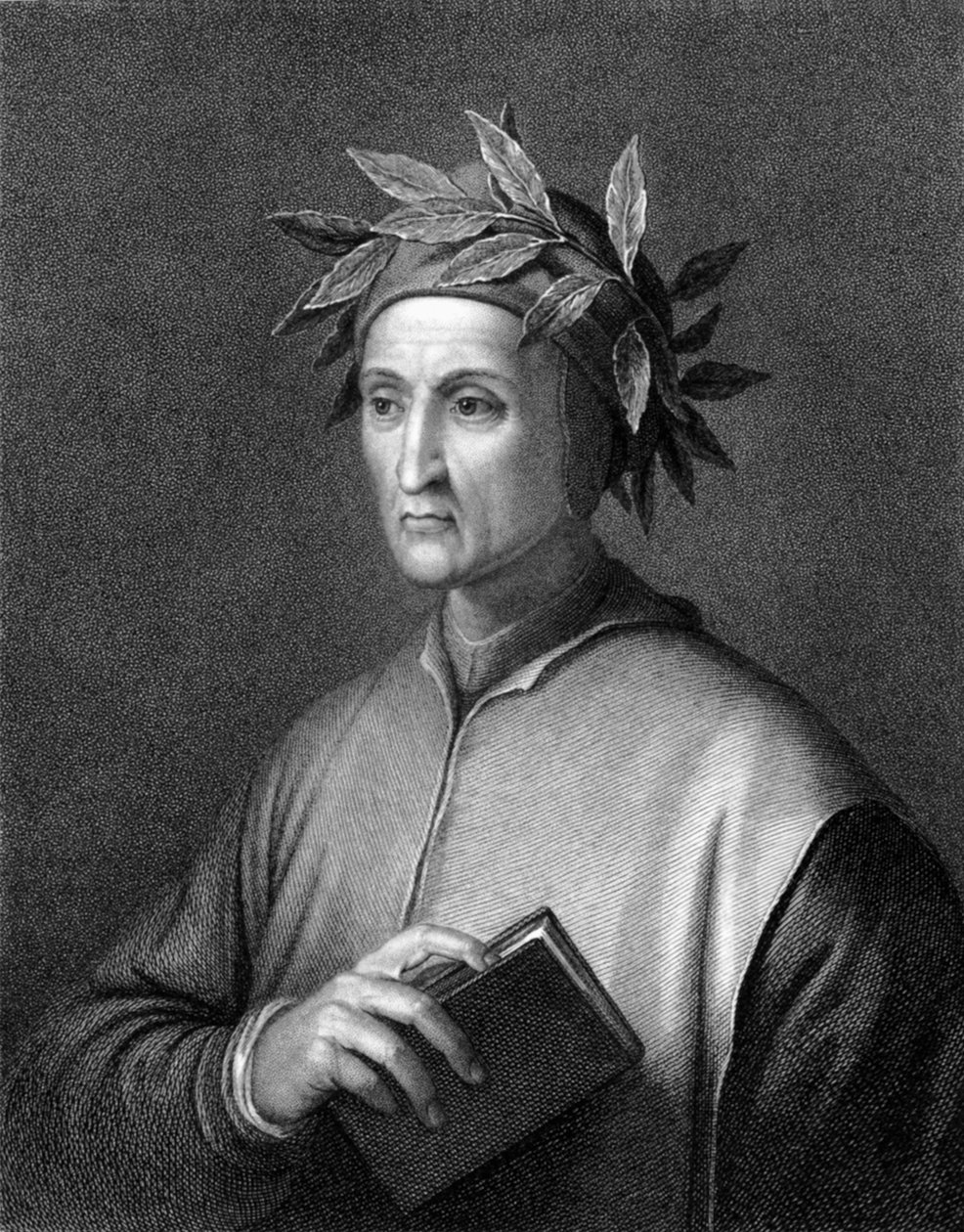 Poeta italiano Dante Alighieri (foto a p/b) de Unbekannt
