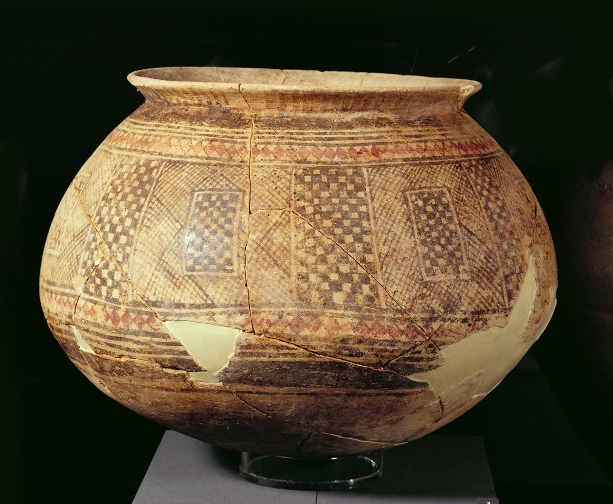 Jarro com decoração geométrica no estilo Halaf, c.4500 BC (terracota) de Unbekannt