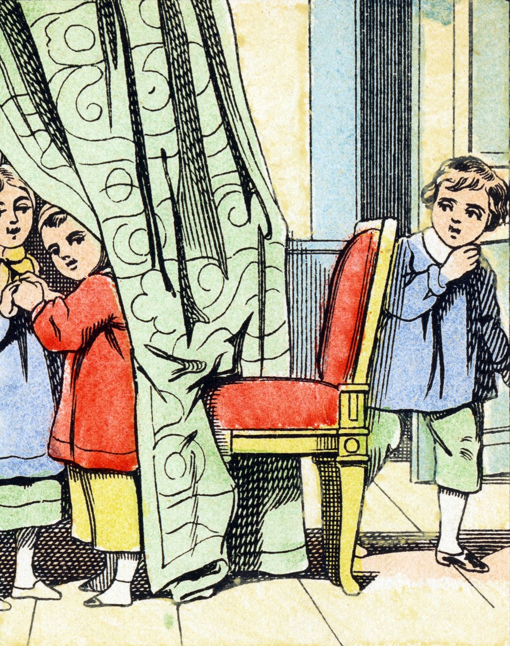 Jeu : cache cache - Alfabeto - entretenimento infantil - Imagem epinal, série popular c.1890 (ilustração) de Unbekannt