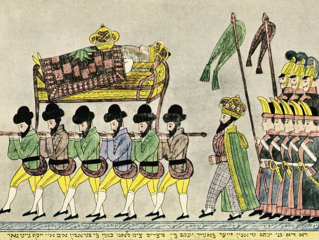 Os irmãos de José levam Jacó do Egipto - Bíblia de Unbekannter Künstler