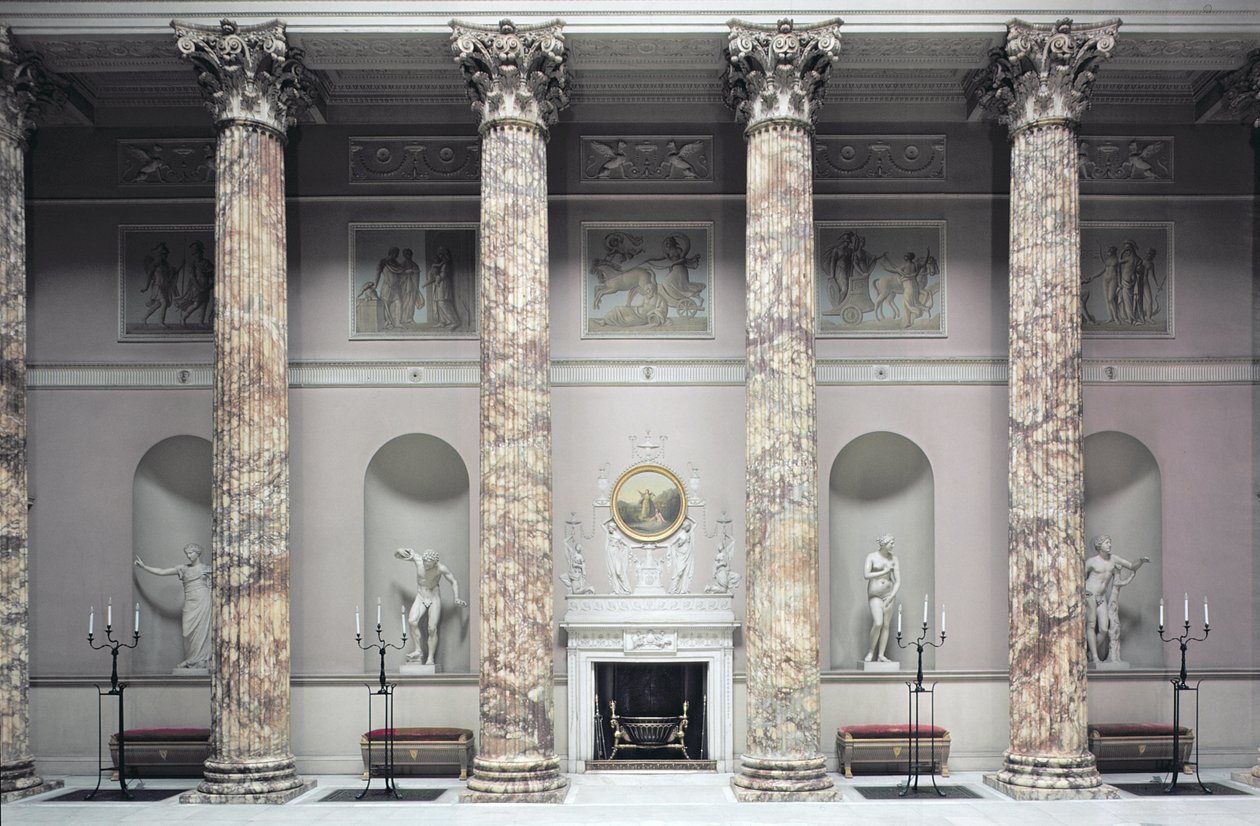 Kedleston Hall, Interior do Marble Hall, construído por Robert Adam (1728-92), Derbyshire, UK(foto) de Unbekannt