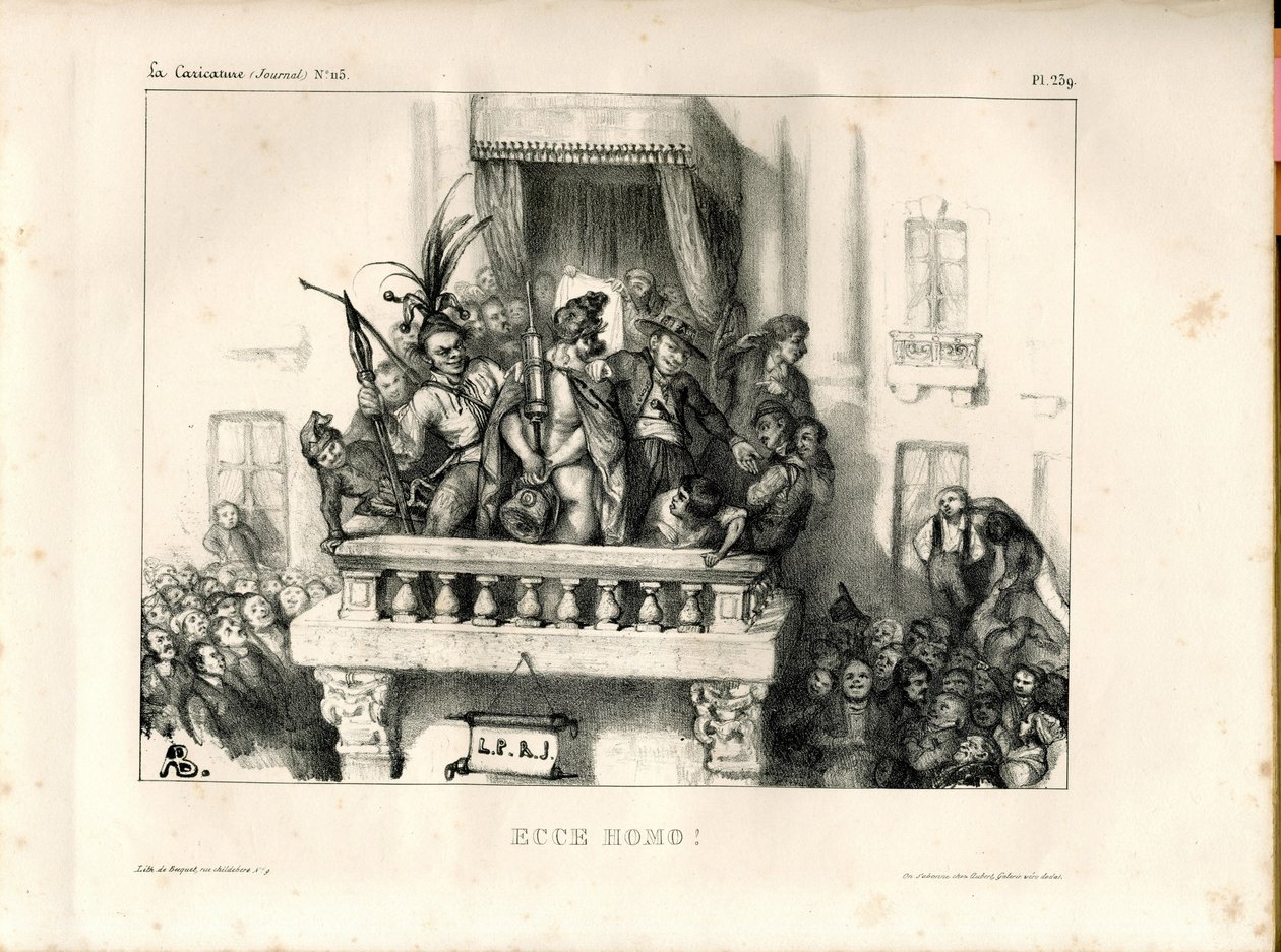 La Caricature (1830) política, satírica em PB de Unbekannter Künstler